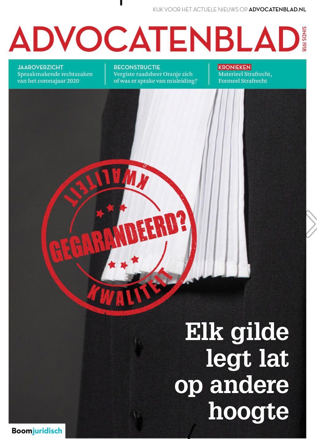 Voorpagina Advocatenblad december 2020